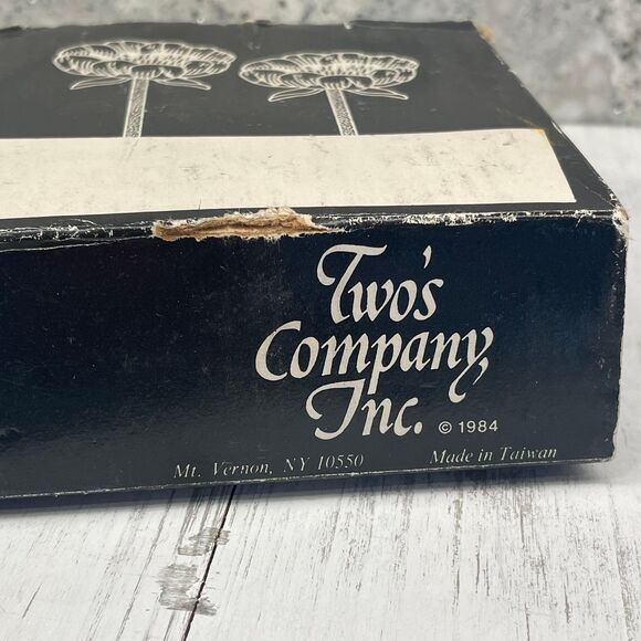 VINTAGE By Special Arrangement 4" Round Black Floral Flower Frog Two's Company - Picture 5 of 9